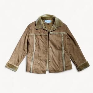 RP Sport Vintage 90s Faux Shearling Trim Western Style Jacket